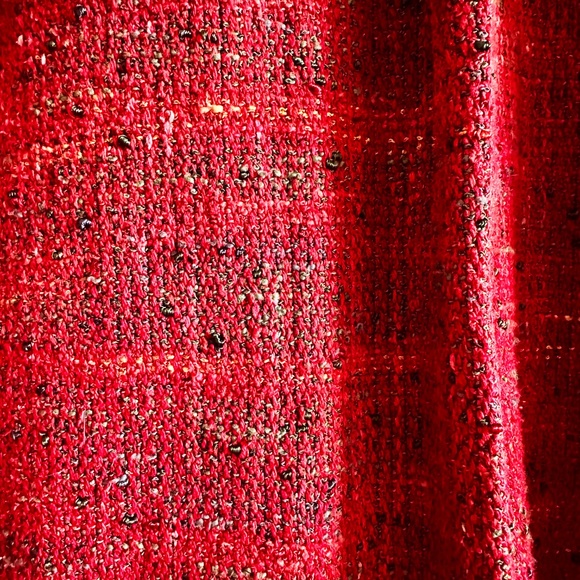 Candiss Cole Textured 100% Silk Button-Up Red Shirt Jacket Art-to-Wear Lagenlook - Picture 8 of 8